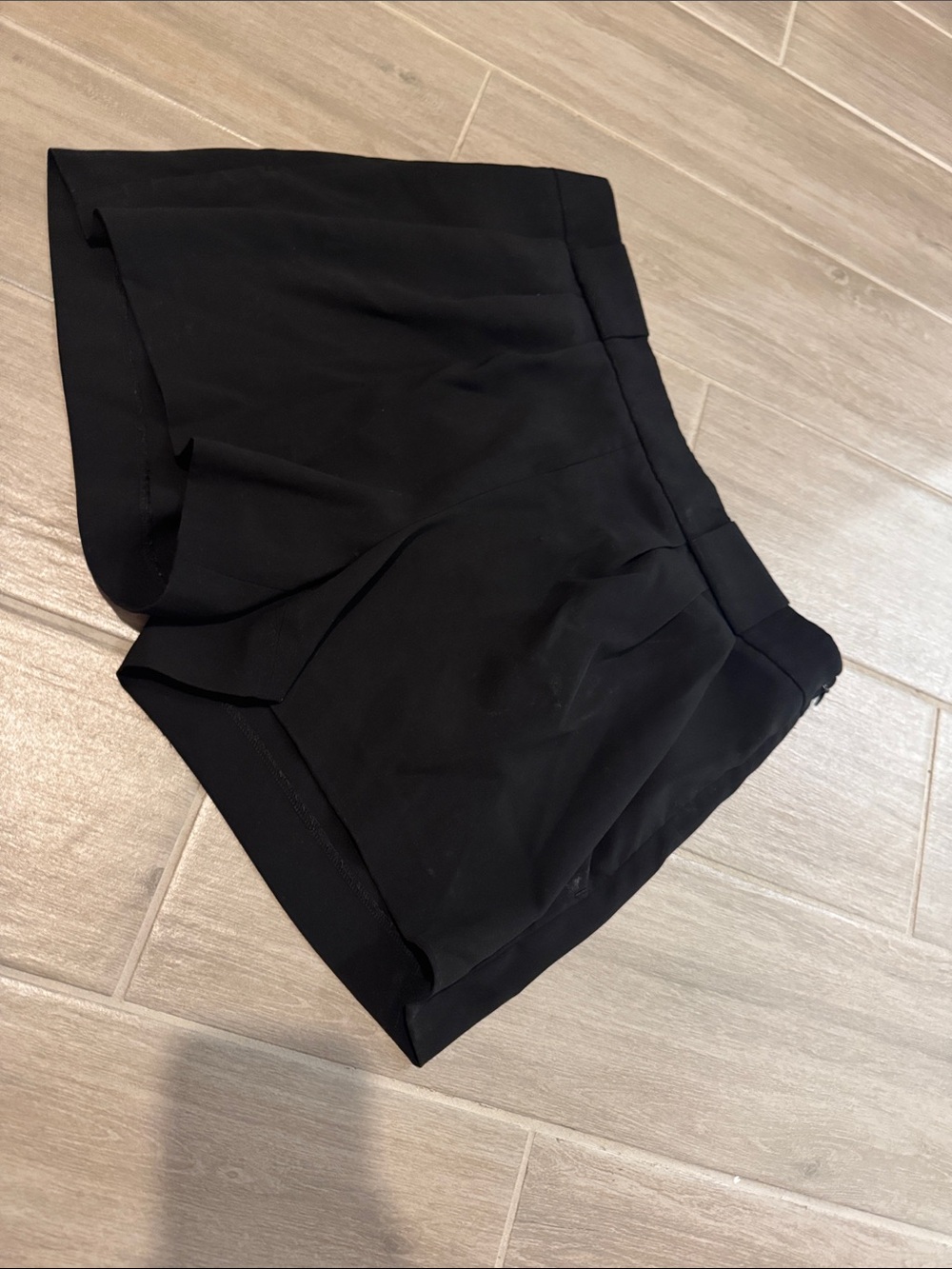 BCBGMaxAzria Black High-Waist Flared Dress Shorts in Black